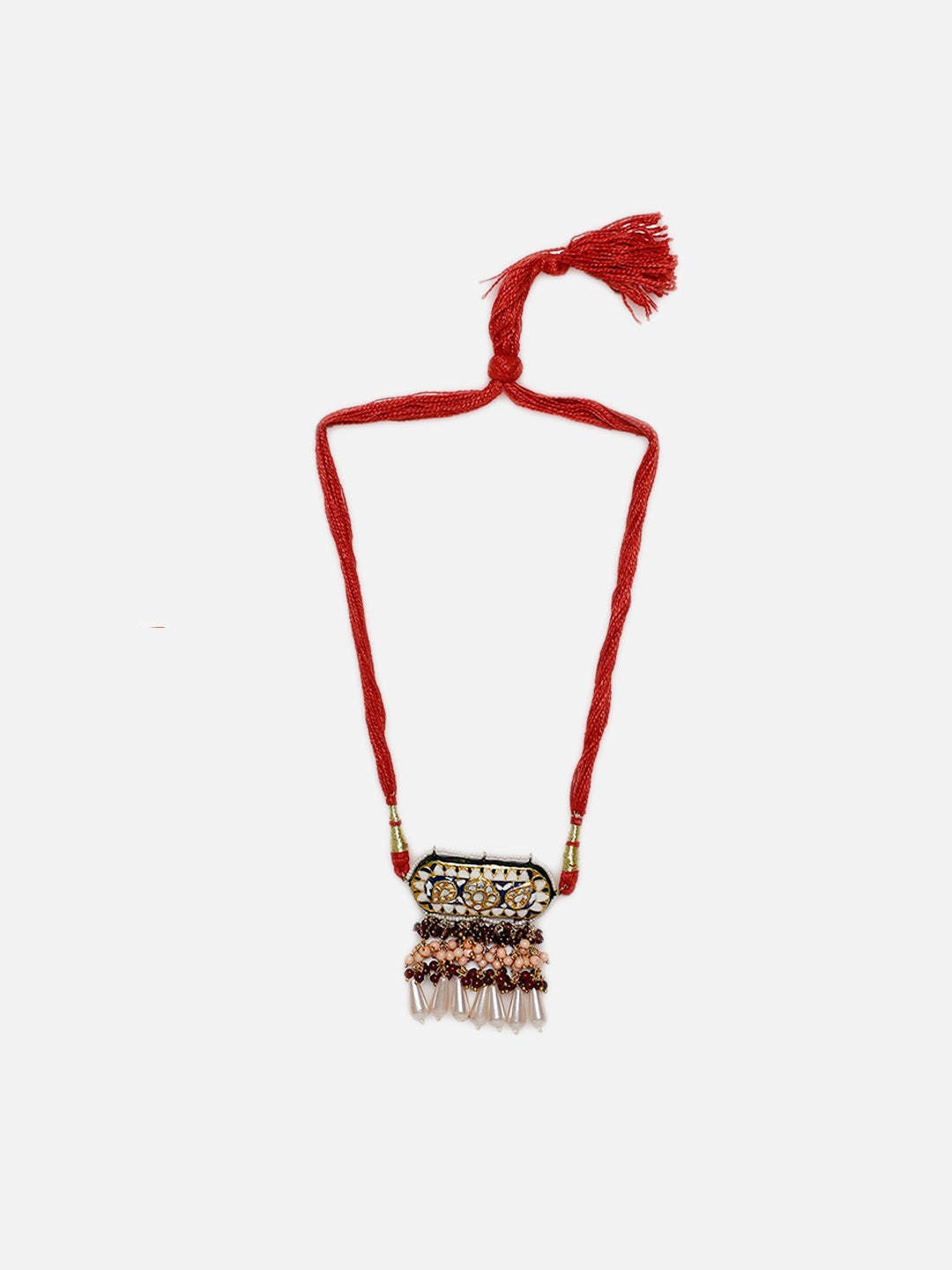 Red and Blue Meenakari Bajuband with adjustable Dori from Dugristyle Ruhaniyat By Dugran