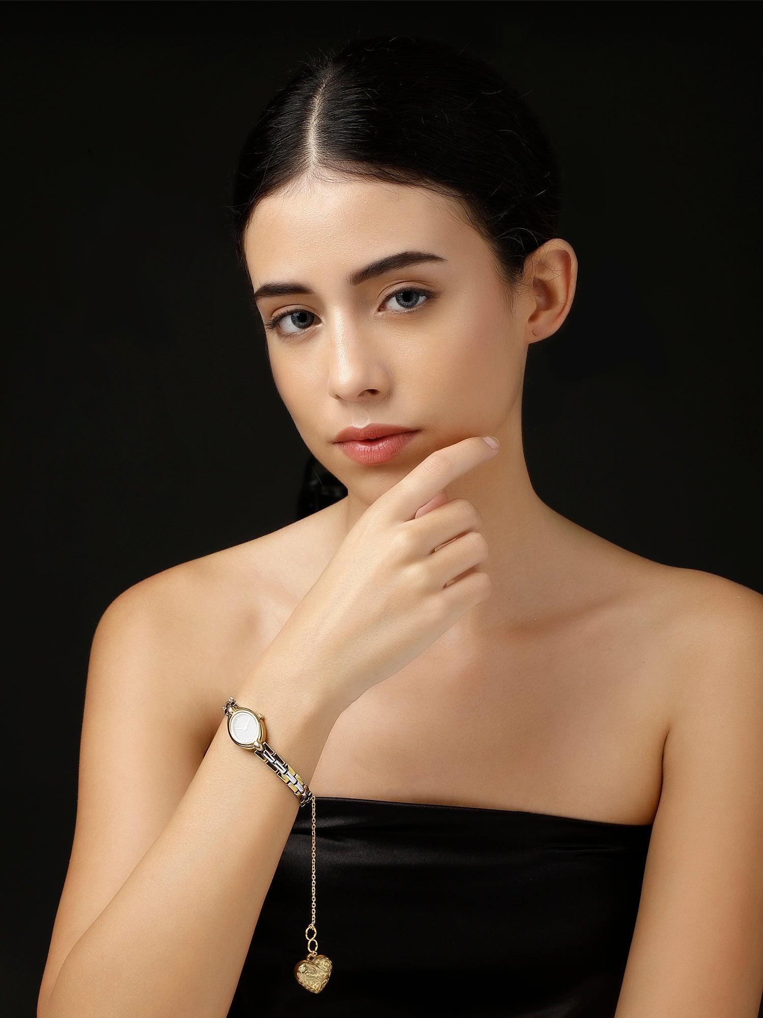 Gold and Cream Heart Watch Charm from Dugristyle Ruhaniyat By Dugran