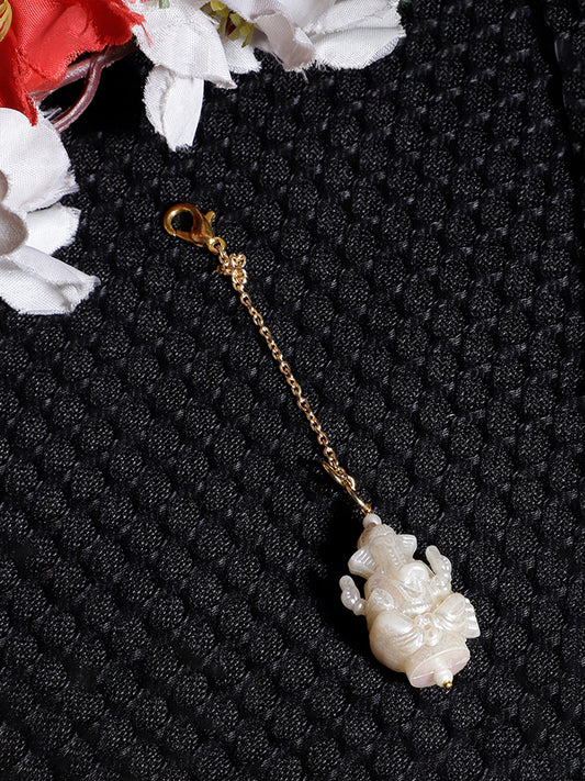 Gold and White Ganpathi Watch Charm from Dugristyle Ruhaniyat By Dugran
