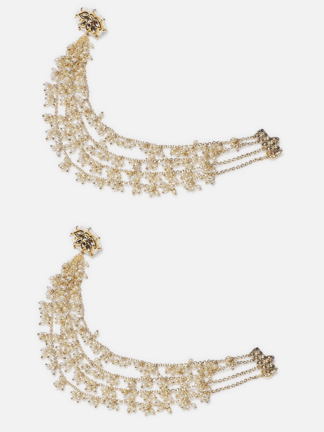 Kundan  Kanchain with Multilayer Pearl Strings