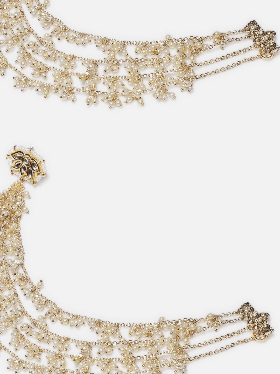 Kundan  Kanchain with Multilayer Pearl Strings