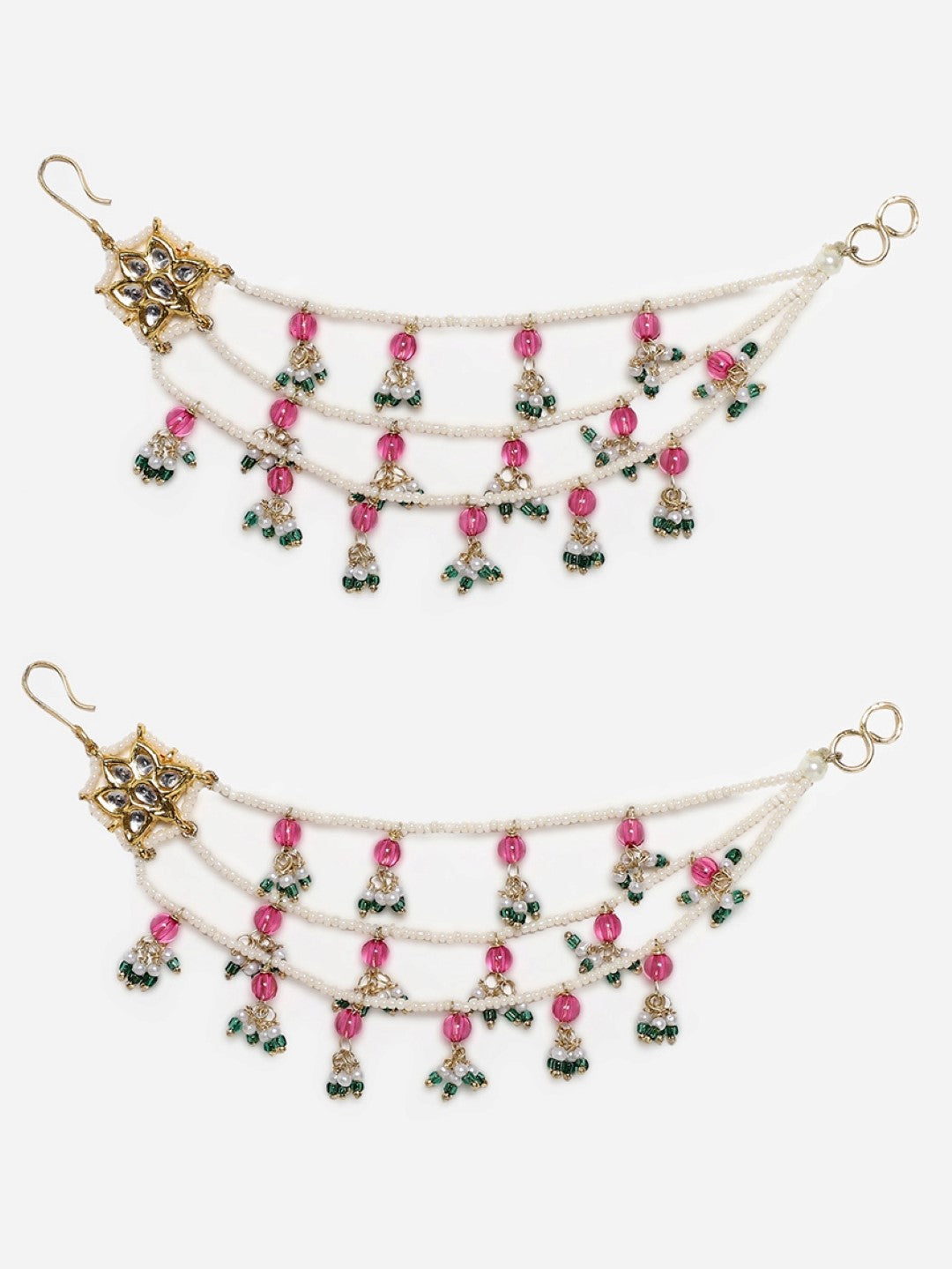 Kundan  Kanchain with Multilayer Pearl Strings