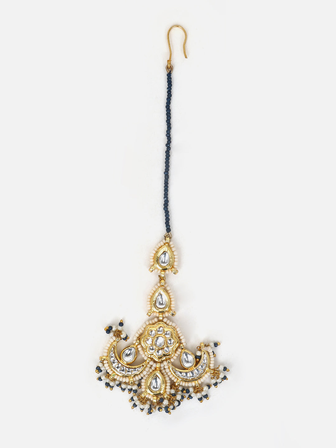Blue and Cream Kundan Maang Tikka from Dugristyle Ruhaniyat By Dugran