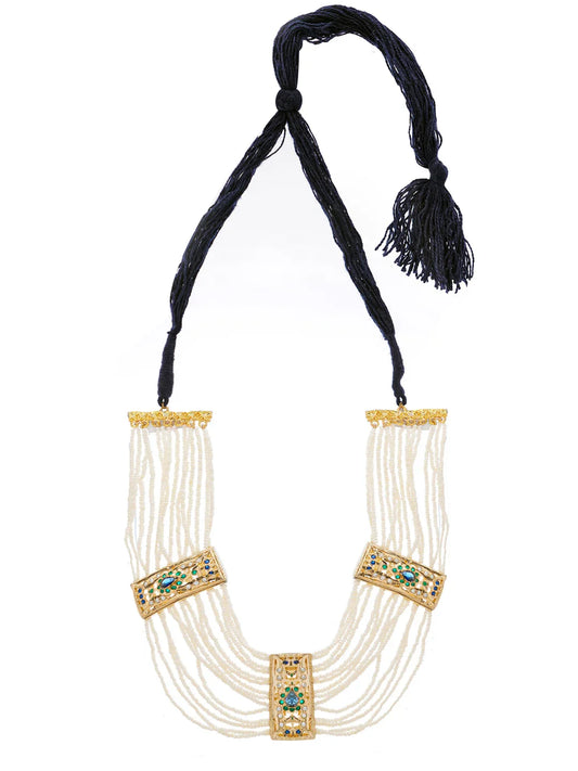 Peacock Inspired Colors in Jadau Design Necklace