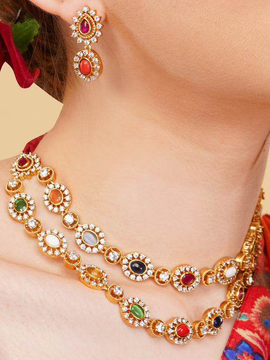 Red and Green Seven Color rainbow Moissanite with double string and adjustable dori from Dugristyle Ruhaniyat By Dugran