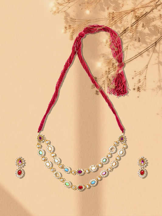 Red and Green Seven Color rainbow Moissanite with double string and adjustable dori from Dugristyle Ruhaniyat By Dugran