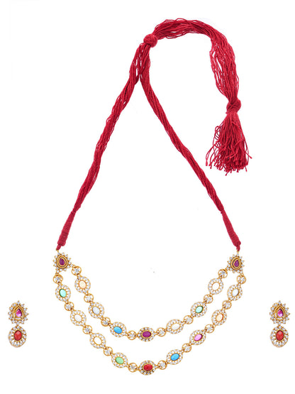 Red and Green Seven Color rainbow Moissanite with double string and adjustable dori from Dugristyle Ruhaniyat By Dugran