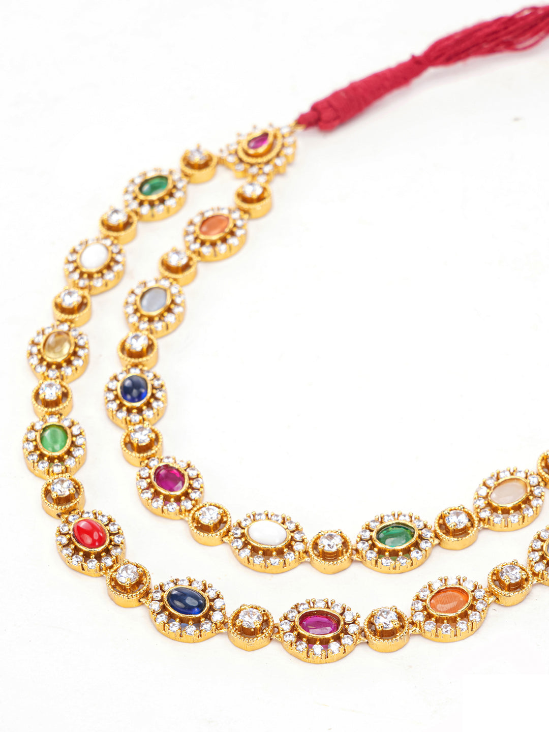 Red and Green Seven Color rainbow Moissanite with double string and adjustable dori from Dugristyle Ruhaniyat By Dugran
