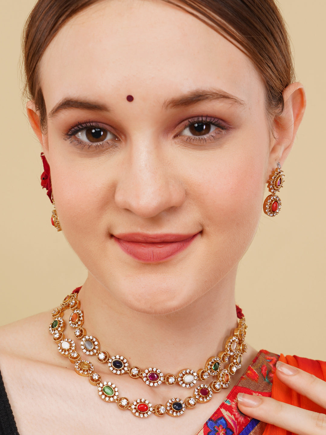 Red and Green Seven Color rainbow Moissanite with double string and adjustable dori from Dugristyle Ruhaniyat By Dugran