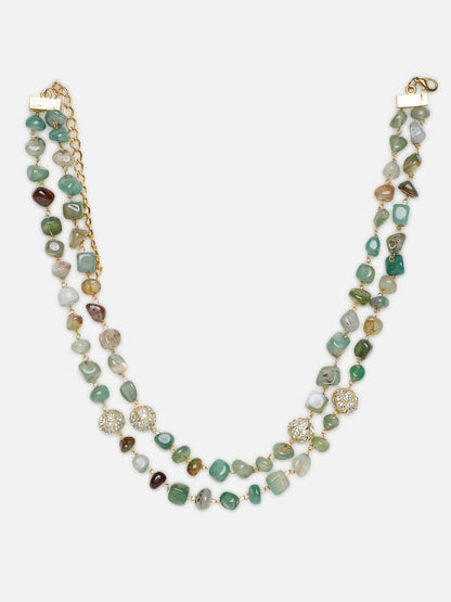 Blue and Gold Natural Stone Necklace from Dugristyle Ruhaniyat By Dugran