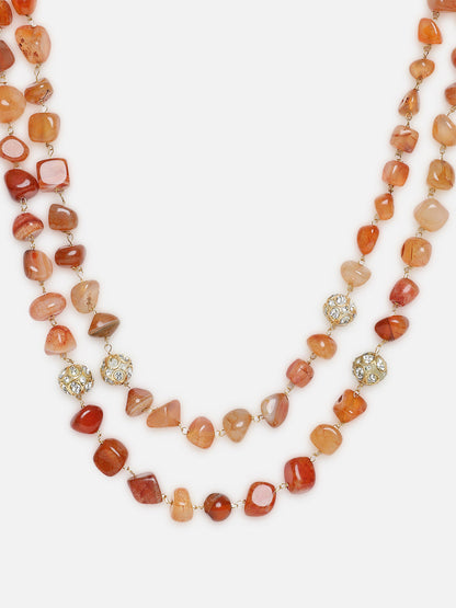 Orange and Yellow Natural Stone Necklace from Dugristyle Ruhaniyat By Dugran