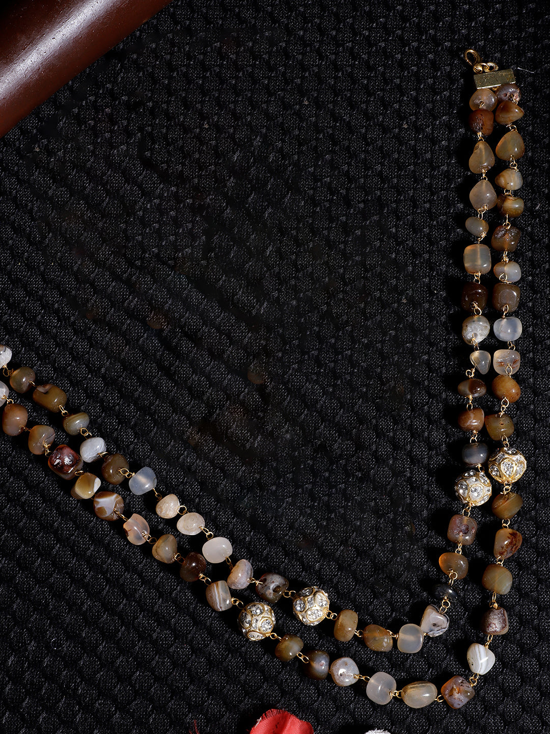 Brown and Red Natural Stone Necklace from Dugristyle Ruhaniyat By Dugran