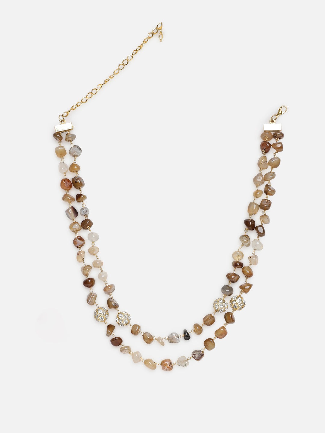 Brown and Red Natural Stone Necklace from Dugristyle Ruhaniyat By Dugran