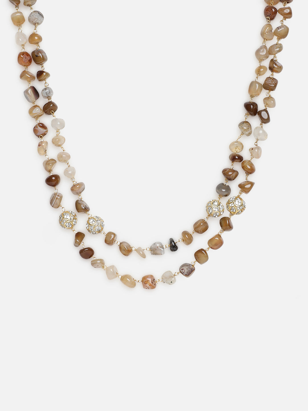 Brown and Red Natural Stone Necklace from Dugristyle Ruhaniyat By Dugran