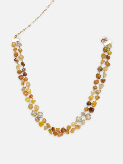 Yellow and Orange Natural Stone Necklace from Dugristyle Ruhaniyat By Dugran