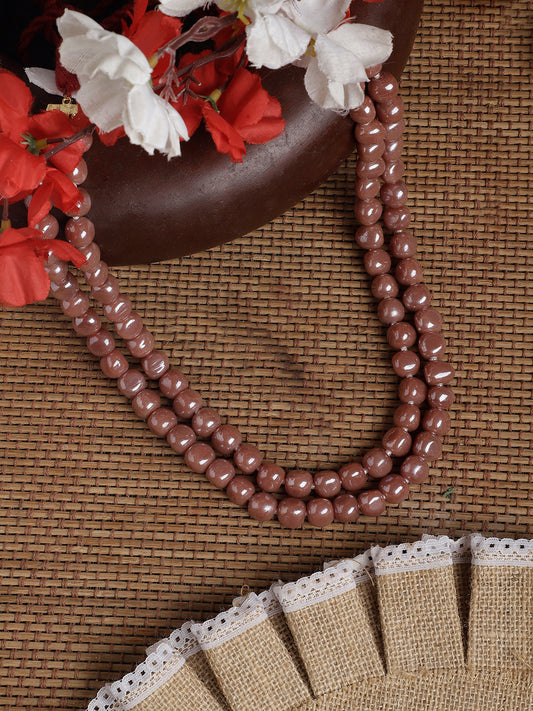 Brown and Gold Natural Stones Necklace from Dugristyle Ruhaniyat By Dugran