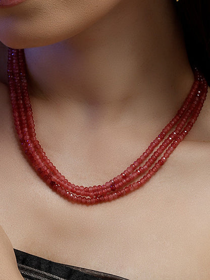 Pink and Gold Natural Stones Necklace from Dugristyle Ruhaniyat By Dugran