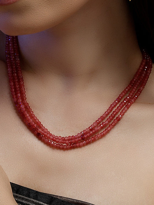 Pink and Gold Natural Stones Necklace from Dugristyle Ruhaniyat By Dugran