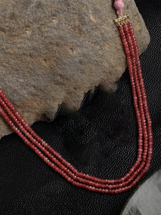 Pink and Gold Natural Stones Necklace from Dugristyle Ruhaniyat By Dugran