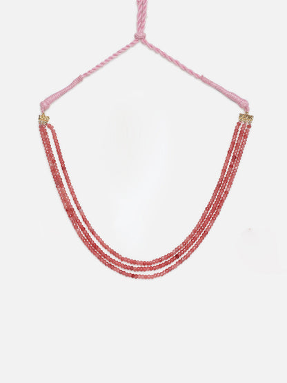 Pink and Gold Natural Stones Necklace from Dugristyle Ruhaniyat By Dugran
