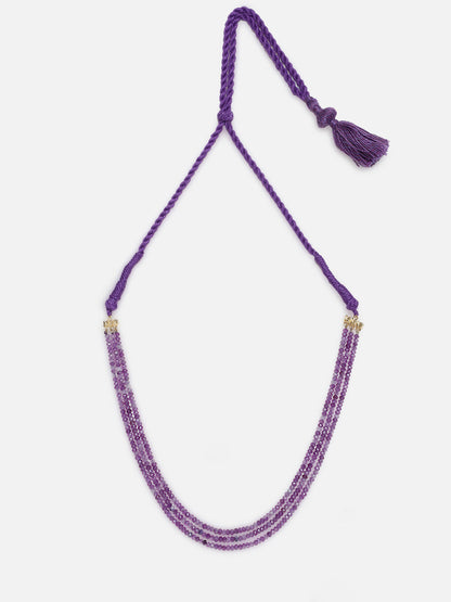 Purple and Gold Natural Stones Necklace from Dugristyle Ruhaniyat By Dugran