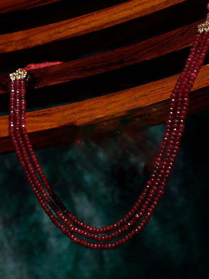 Red and Gold Small Natural Stones Necklace from Dugristyle Ruhaniyat By Dugran
