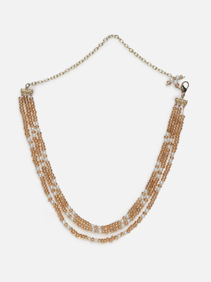 Peach and Gold Natural Stones Necklace from Dugristyle Ruhaniyat By Dugran