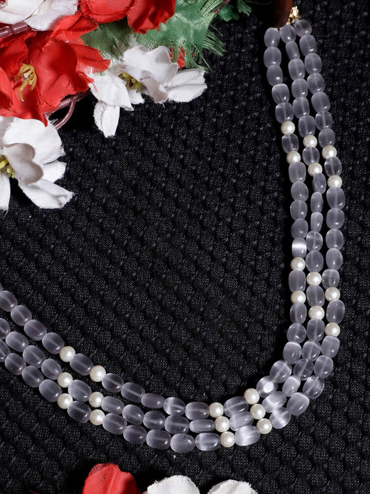 Grey and Gold Natural Stones Necklace from Dugristyle Ruhaniyat By Dugran