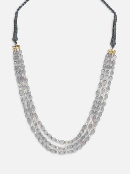 Grey and Gold Natural Stones Necklace from Dugristyle Ruhaniyat By Dugran