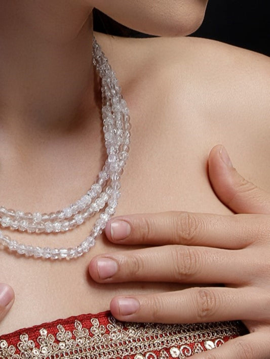White and Blue Natural Stones Necklace from Dugristyle Ruhaniyat By Dugran