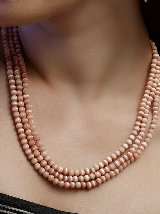 Brown and Pink Natural Stones Necklace from Dugristyle Ruhaniyat By Dugran