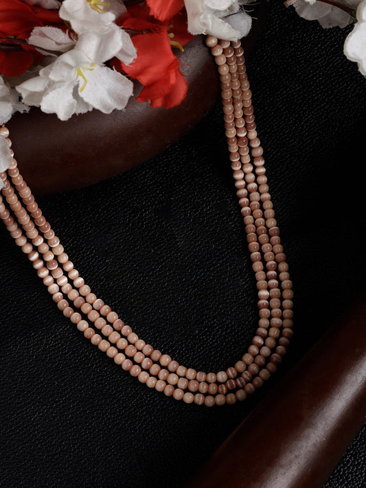 Brown and Pink Natural Stones Necklace from Dugristyle Ruhaniyat By Dugran