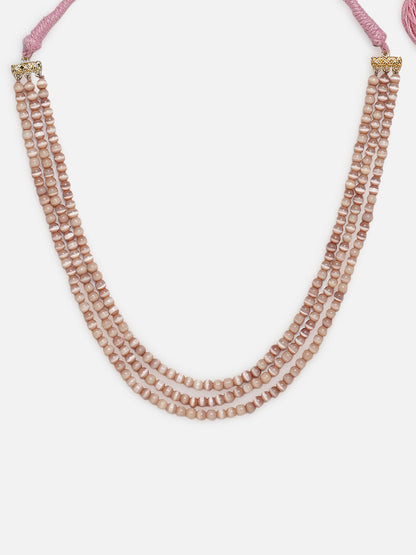 Brown and Pink Natural Stones Necklace from Dugristyle Ruhaniyat By Dugran