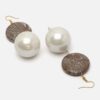 Brown & Cream Drop Earring with Pearls & Natural Stones